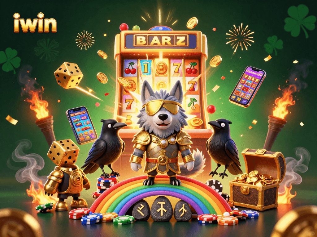 iwin showcases thrilling slot action with a Norse-inspired scene of big wins and vibrant visuals.