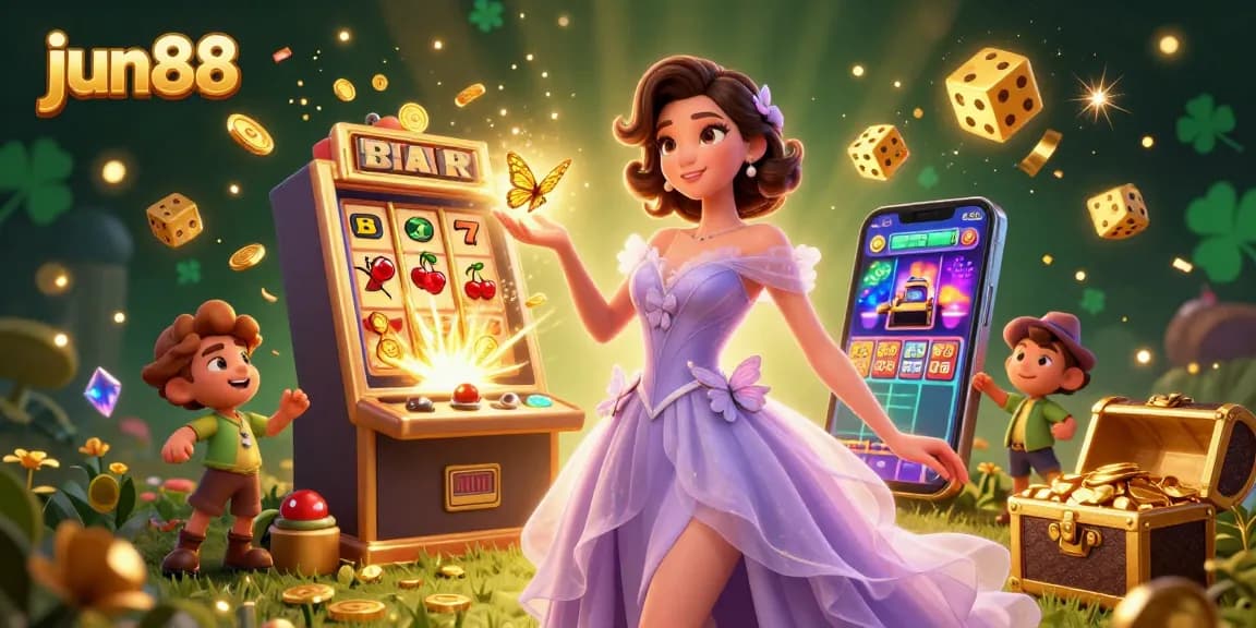 Experience the excitement at jun88 with thrilling games and vibrant casino elements in stunning art.