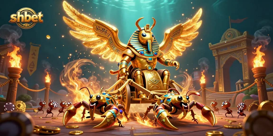 Engage with shbet's vibrant 3D casino world of games featuring golden elements and dynamic characters.