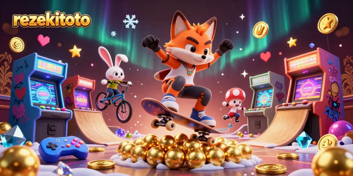 Engage in thrilling lottery action with rezekitoto, featuring vibrant casino characters and dynamic symbols.