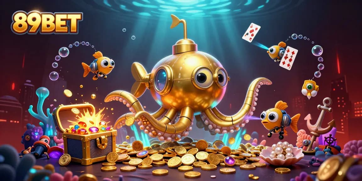 Experience the thrill of 89BET's underwater adventure with captivating 3D casino elements.