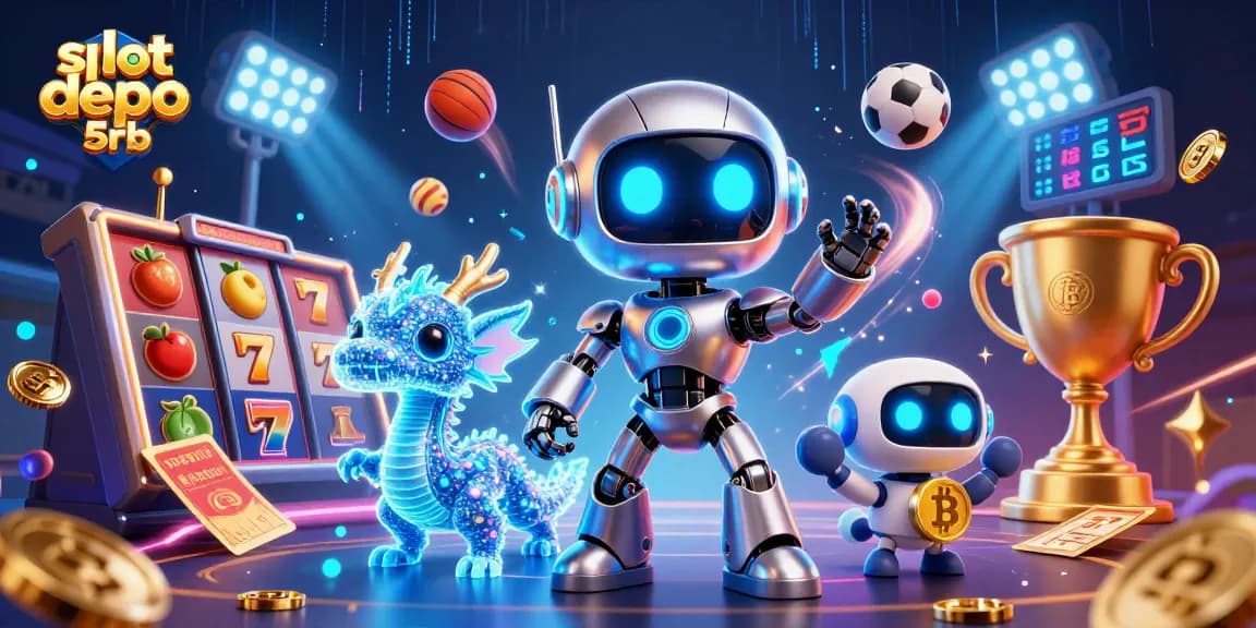 Engage with slot depo 5rb while navigating vibrant 3D casino gaming elements.