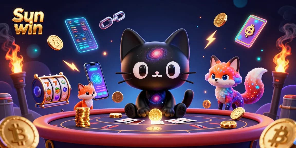 Engage with Sun win at a vibrant cosmic casino featuring interactive gaming elements and characters.