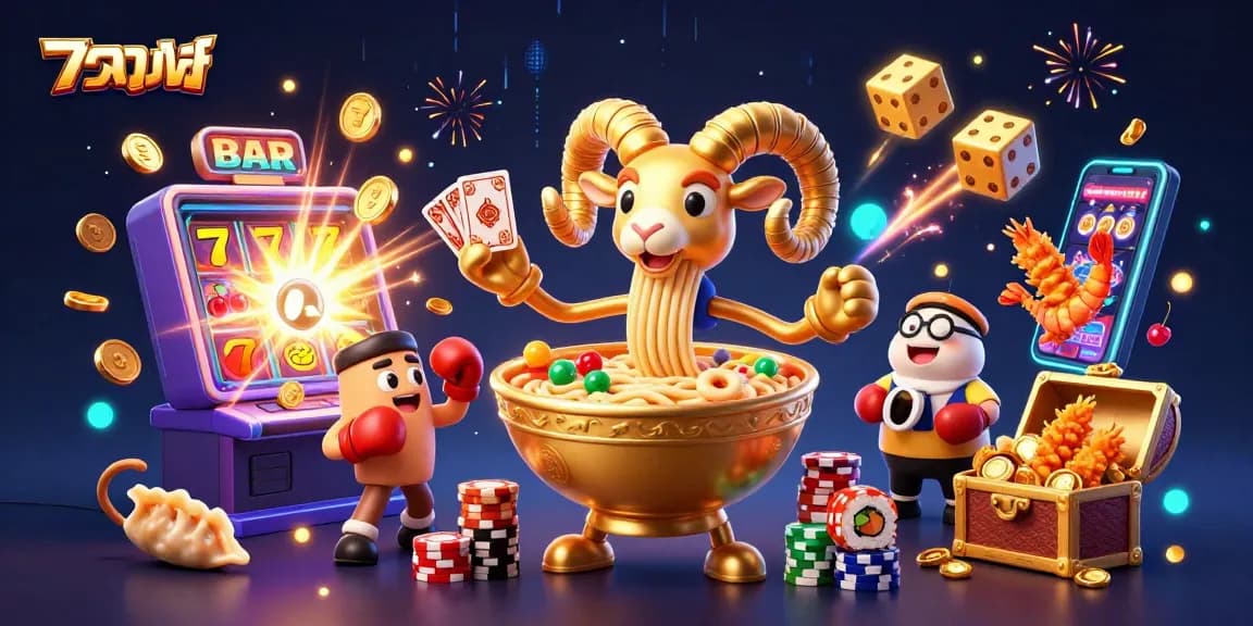 Experience the excitement of แทงบอล with a vibrant 3D casino scene filled with animated characters engaging in card games.