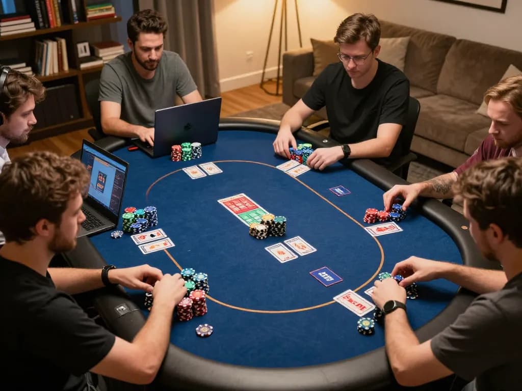 Players at 88xx online poker tournament eagerly making bets and strategizing.