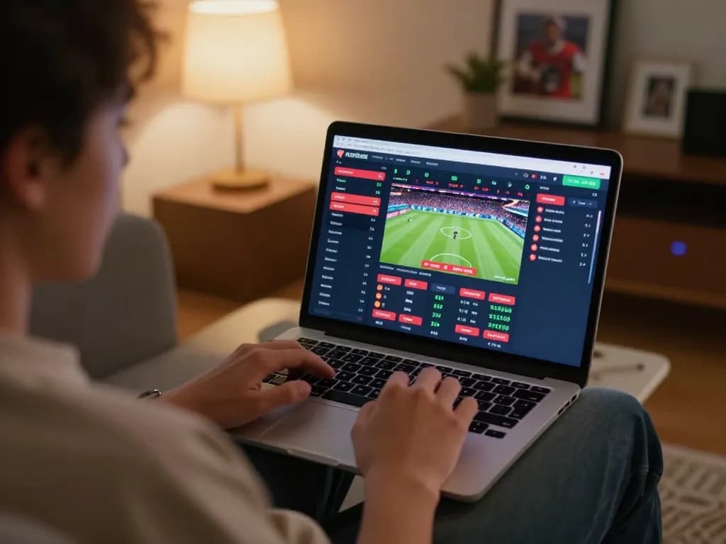 Engaging in online sports betting via okfun app in a cozy home setting