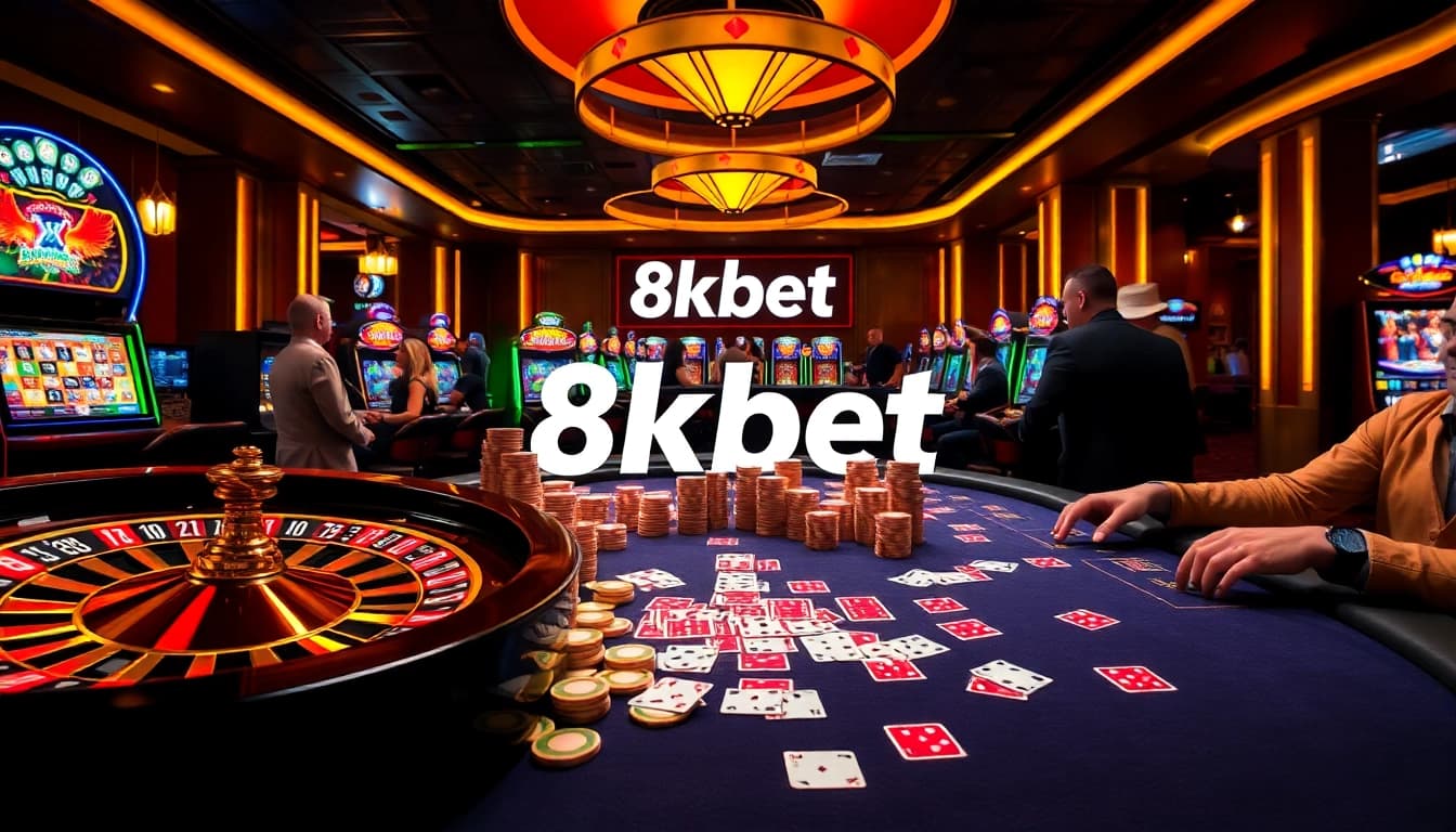 Experience thrilling gaming moments at 8kbet with vibrant roulette, poker, and slot machines.