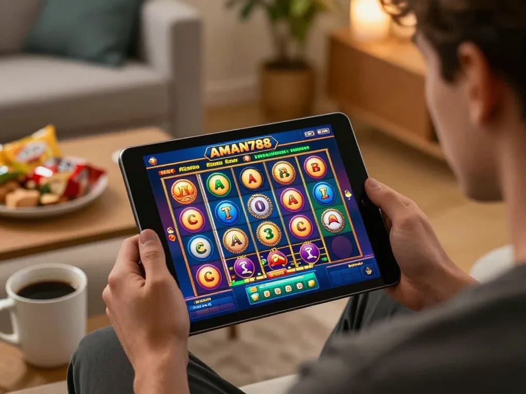 Ikuti permainan slot online yang menarik di AMAN788, menampilkan gulungan berwarna-warni dan antarmuka yang ramah pengguna