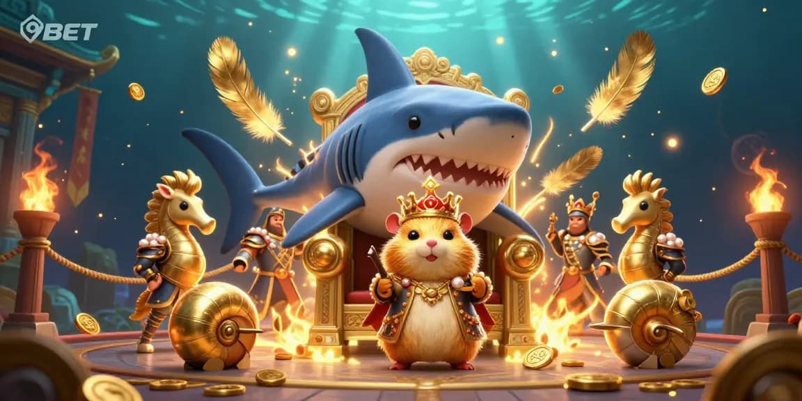 Engage in thrilling gameplay at 9BET with the golden hamster king and dynamic casino elements.