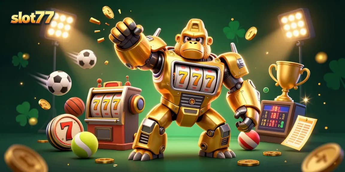 Boost your wins with slot777 in this vibrant casino-themed illustration.