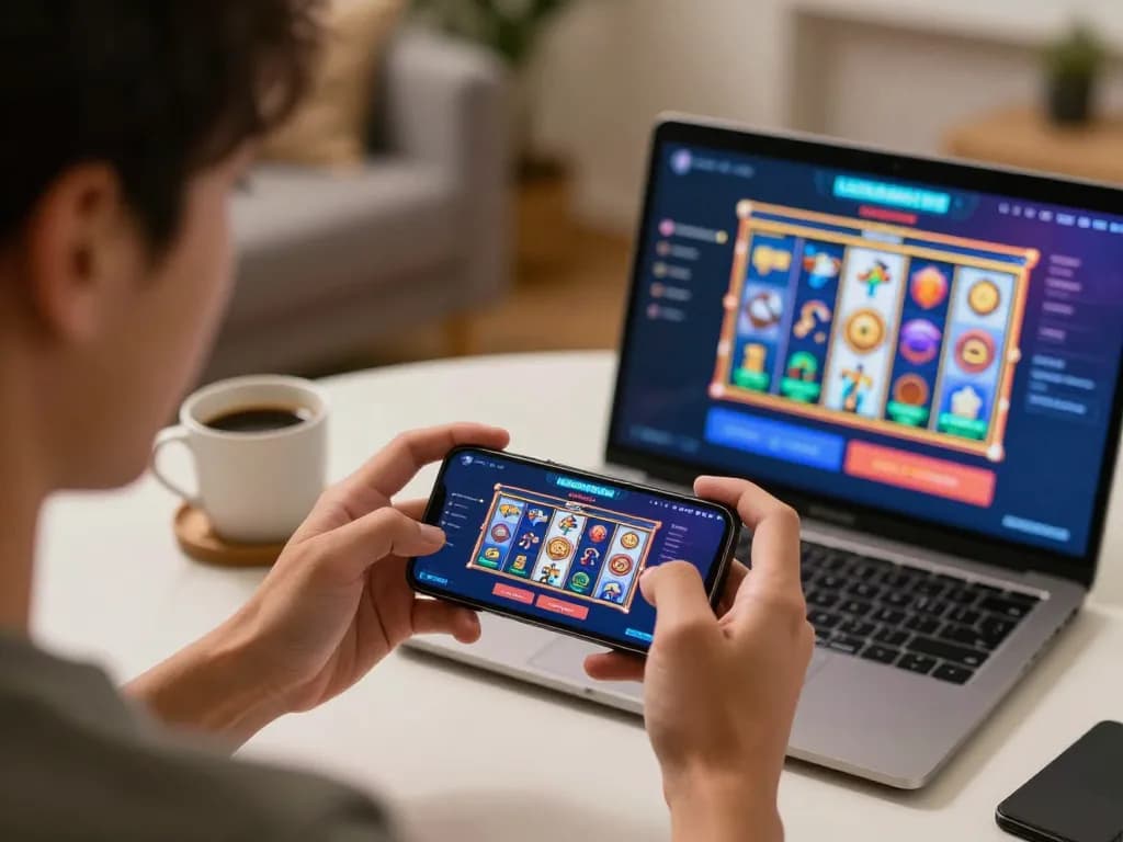 Player engaged in NEKATWIN daftar gameplay on smartphone, showcasing vibrant gaming interface and strategy.