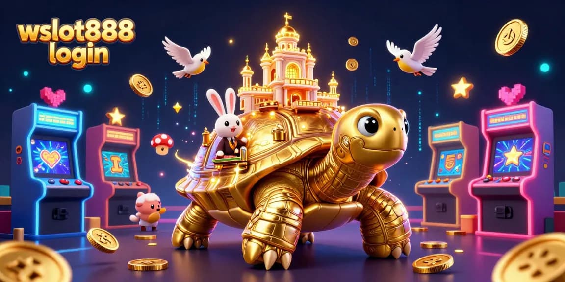 Taruhan olahraga dengan wslot888 login, dealer kelinci, dan tortoise emas dalam kasino mini.