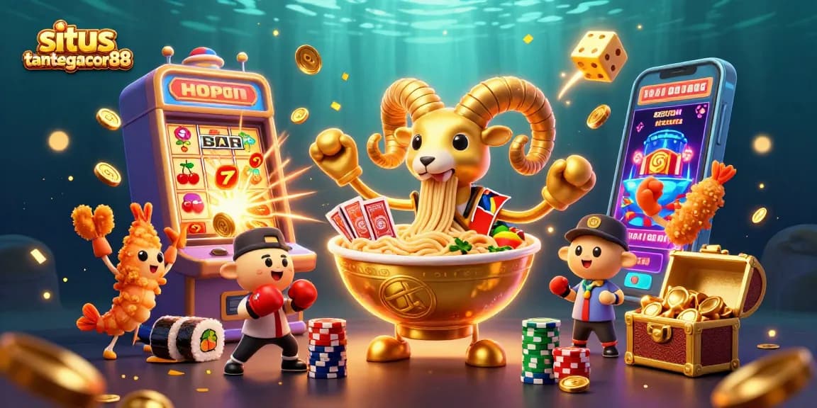 Gimkan situs tantegacor88 dengan karakter unik dalam suasana kasino yang ceria.