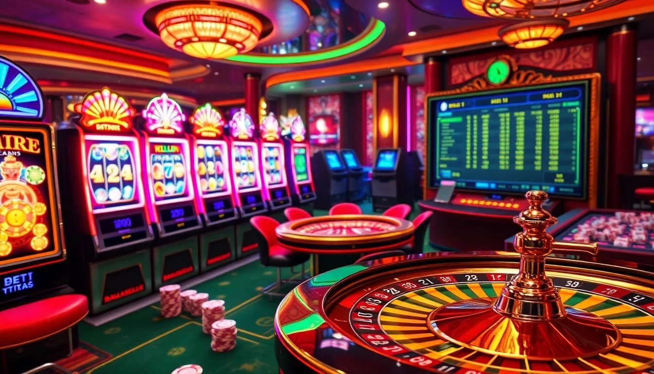 Gamble and win big with engaging slot online machines in a luxurious casino setting.
