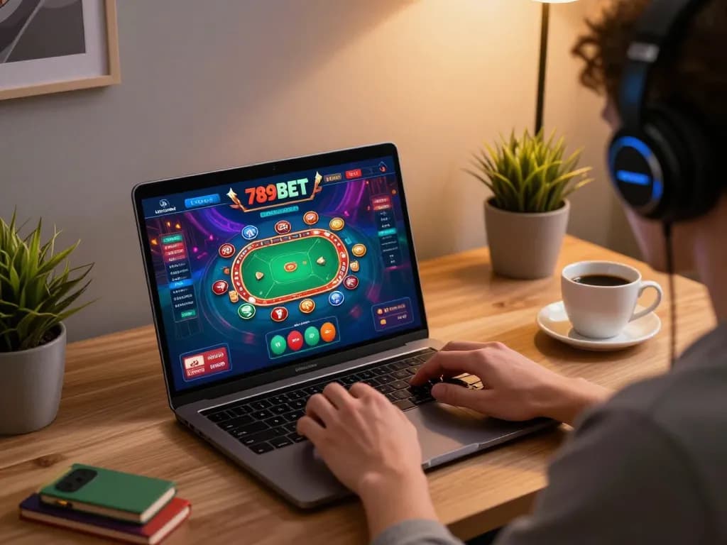 Discover exciting gameplay on 789BET's interface in a cozy home setting.