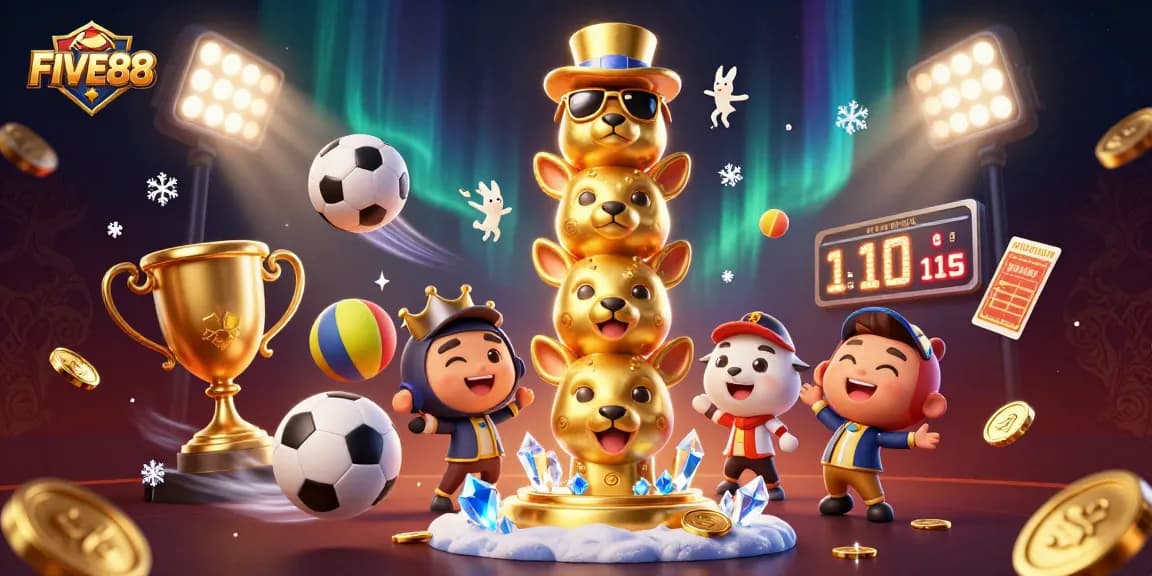 Engage in thrilling action at FIVE88, where the golden totem welcomes players with exhilarating game elements.