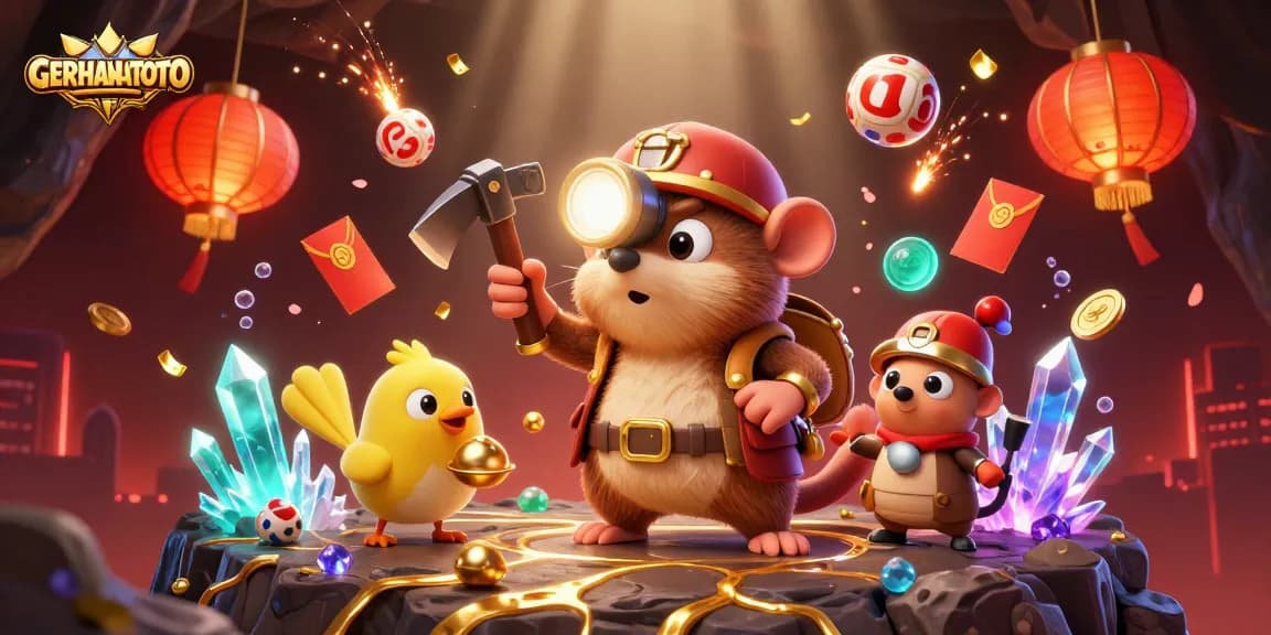 GERHANATOTO menghadirkan suasana bermain togel dengan karakter unik dalam ilustrasi 3D menawan.