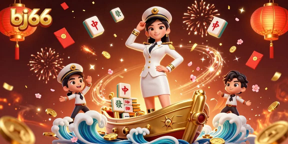 Experience thrilling gameplay at bj66 with dynamic mahjong and festive elements in a vibrant casino scene.