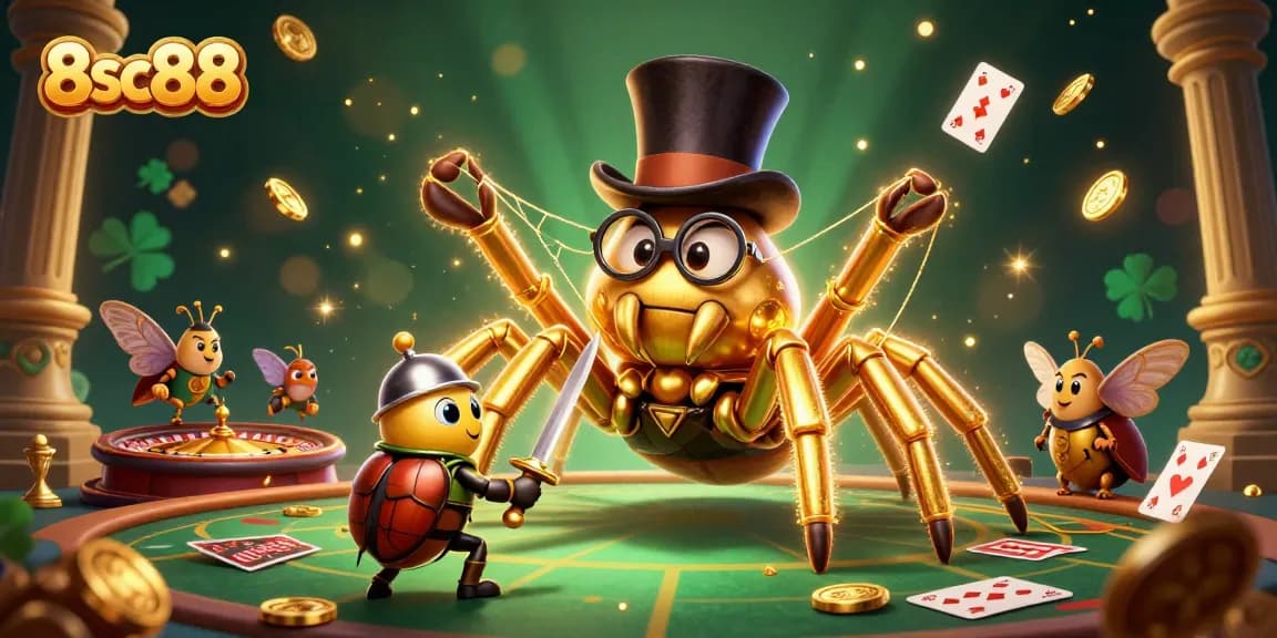 Experience the thrilling world of 8sc88 casino with a dynamic scene featuring engaging characters in action.