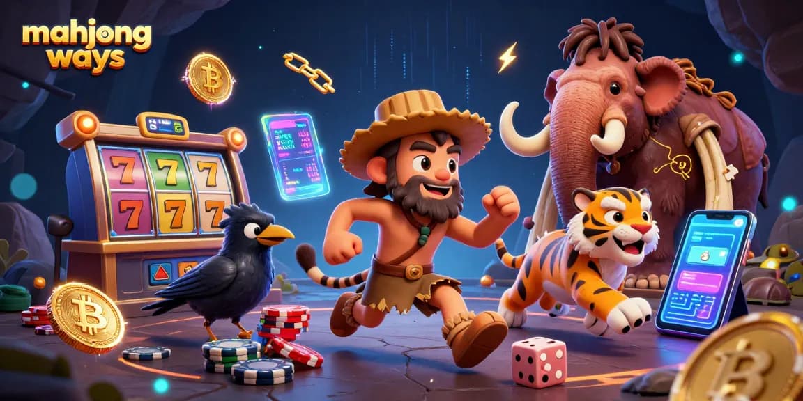 Engage in mahjong ways with this vibrant online casino scene featuring characters and slot elements.