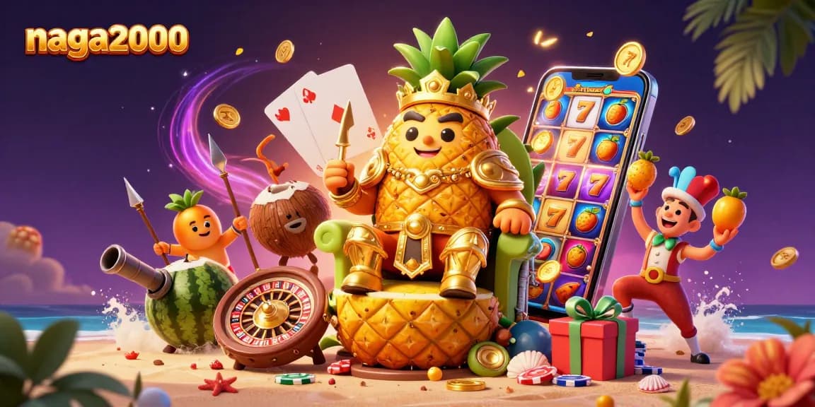 Mainkan slot di naga2000 dengan pahlawan buah bercahaya dan suasana pantai yang menawan.
