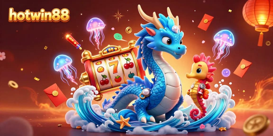 Experience thrilling gaming moments at hotwin88 with vibrant dragon, knight, and jackpot elements.