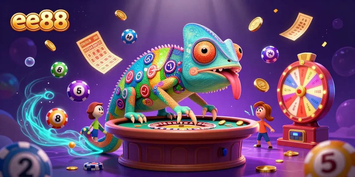 Play exciting games at ee88 with an enormous chameleon casino owner watching every move.