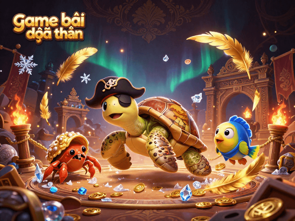 Experience the thrill of game bài đổi thưởng with dynamic characters and vibrant gambling elements.