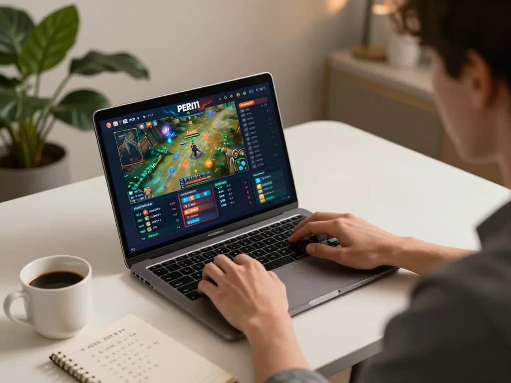 Engaging moment of a player strategizing in the PERI11 online game for better odds.