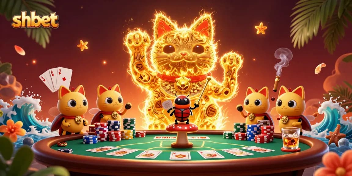Win big at shbet with vibrant digital illustration embodying the excitement of online gambling.