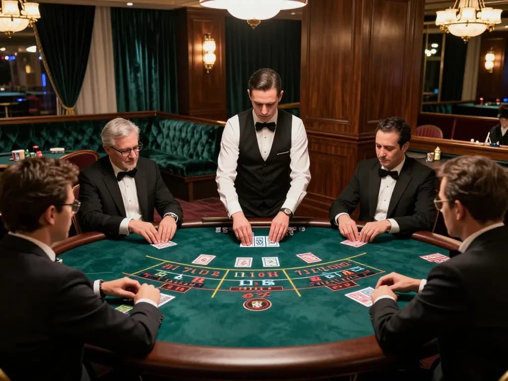 Action-packed baccarat game at rikvip's live casino table, players engaged in high-stakes play.