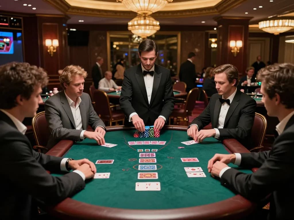 Players at a 789BET blackjack table strategizing their winning bets.