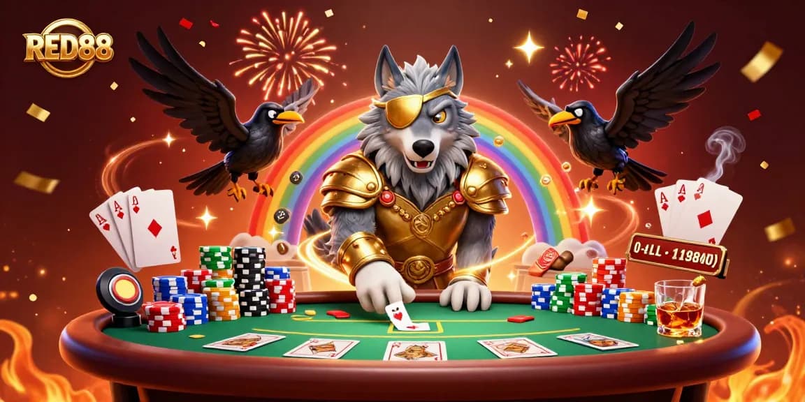 Engage with RED88 in an energetic 3D casino world rich with vibrant gaming elements.