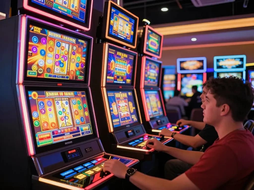Spinning digital slots featuring nổ hũ gameplay at an exciting online casino, capturing vibrant action.