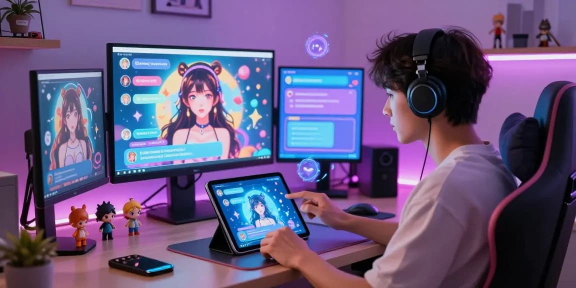 Engaging with a hentai ai chatbot in a cozy digital space, showcasing modern entertainment technology.