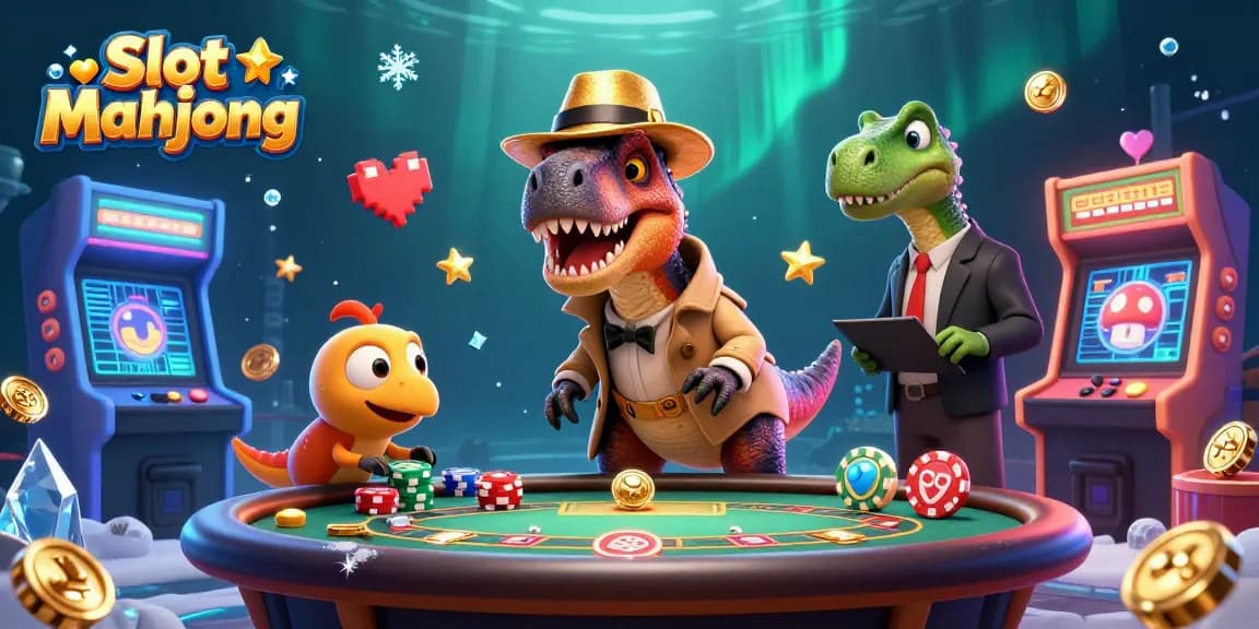 Experience thrilling slot mahjong action with a fun scene featuring colorful characters and game elements.