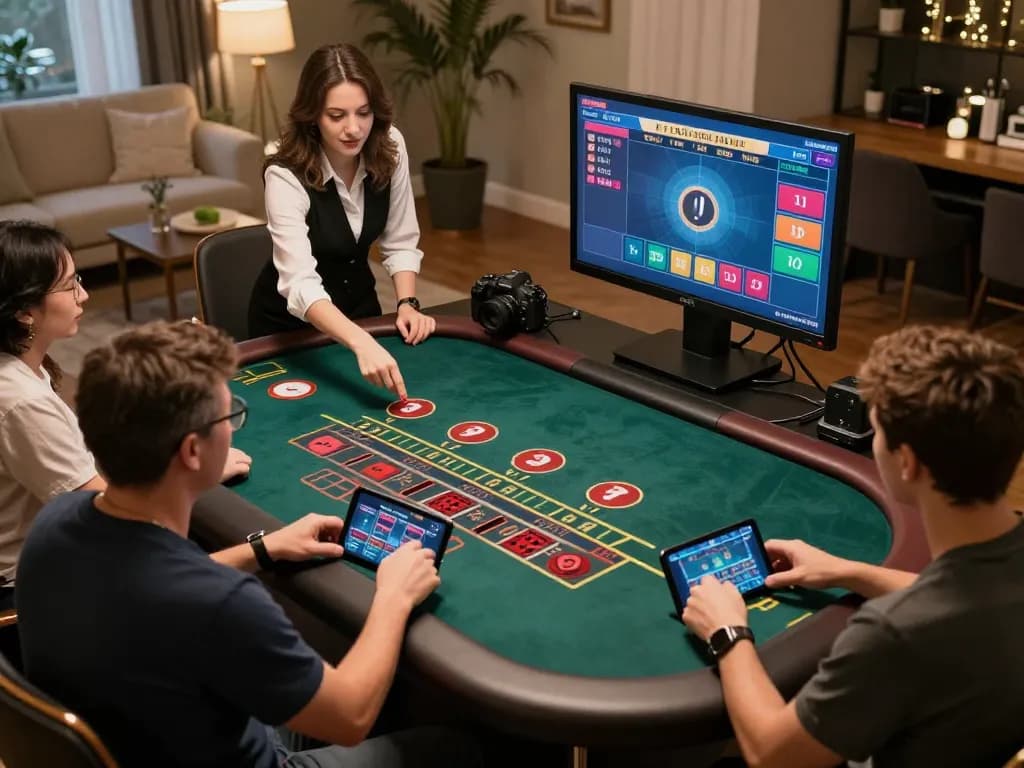 Players engaging with Jun88 live dealer baccarat from home in an immersive gaming experience.