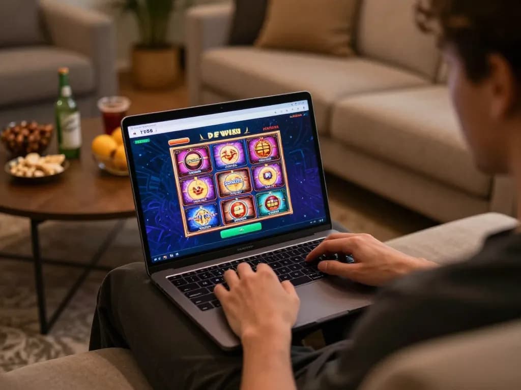 Engaging gameplay on TG88 platform while enjoying a cozy home setup.