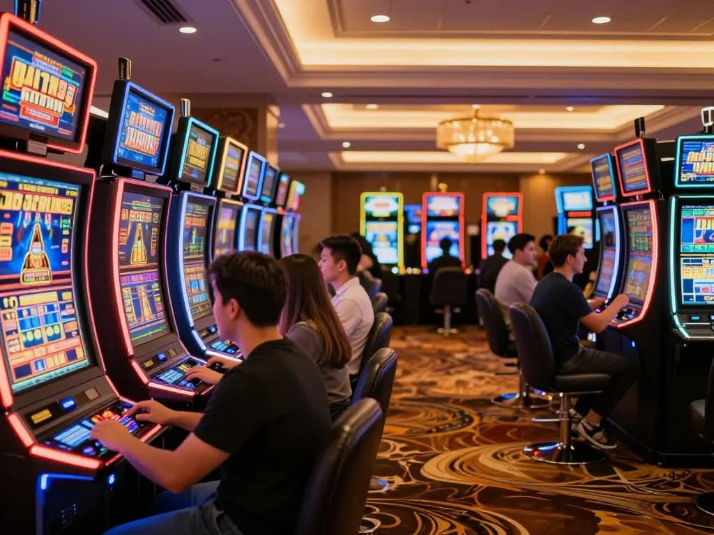 Engaging players at ulat123 celebrating wins at a vibrant online casino.