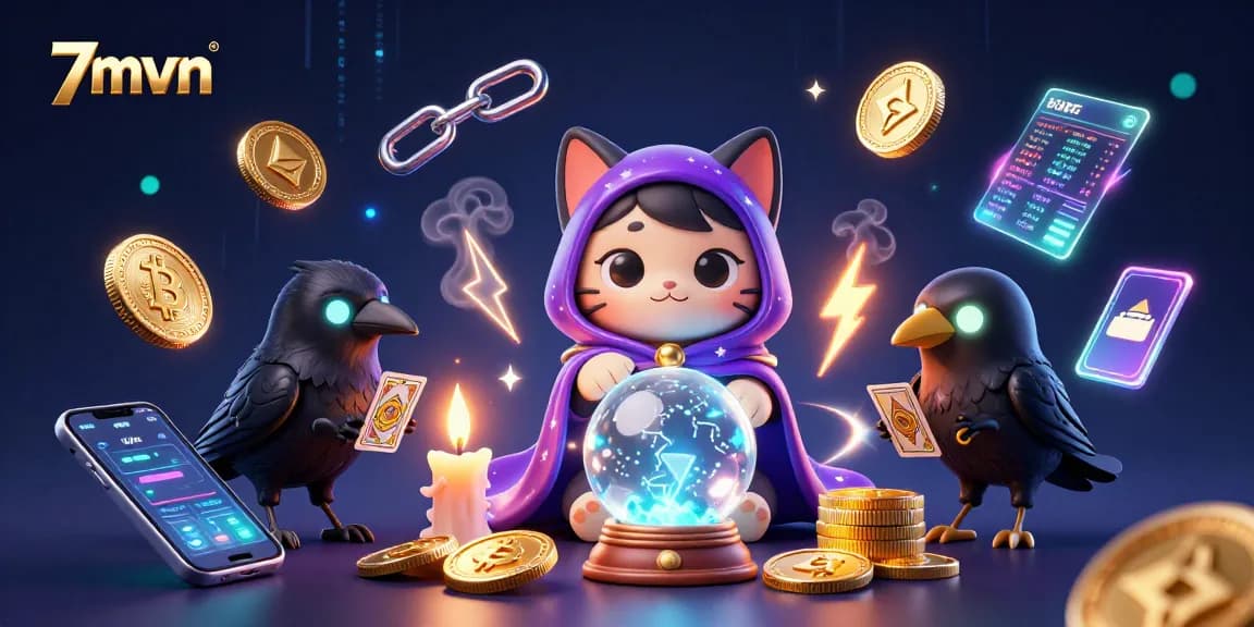 Bet on 7mvn with a mystical cat and raven in a dynamic casino scene full of energy