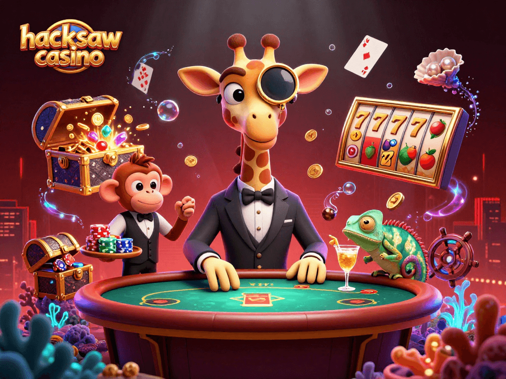 Experience the excitement of hacksaw casino with unique characters in a vibrant underwater scene.