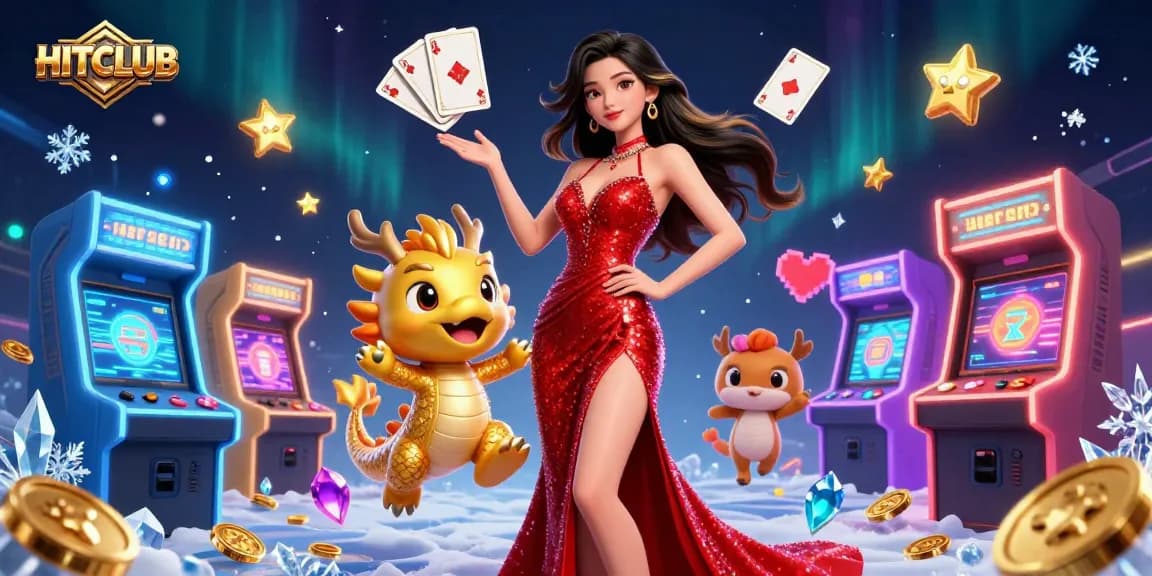 Engage with HITCLUB's exciting gaming experience featuring a stunning host welcoming players!