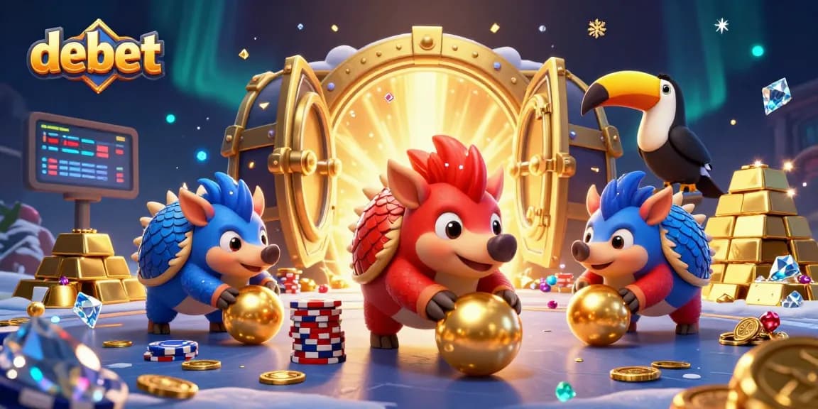 Experience excitement as debet's animated pangolins compete in a thrilling gambling game.