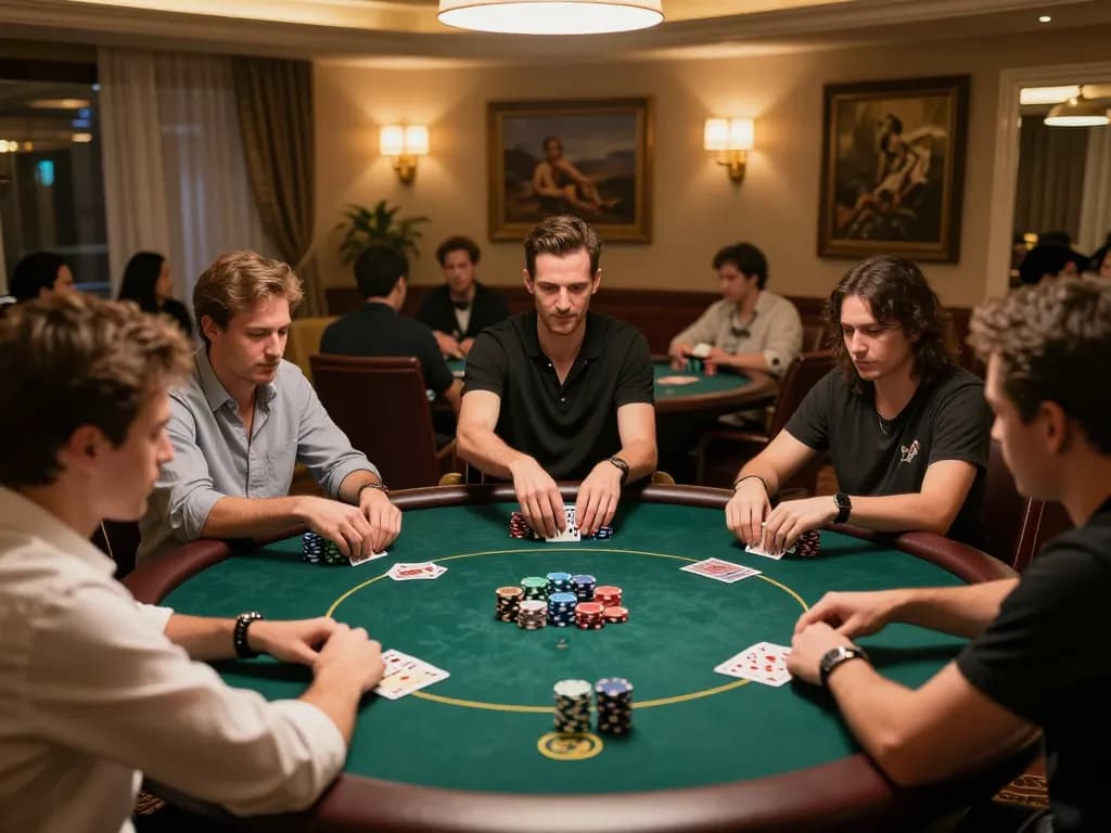 Keluaran togel tercepat shown in action during exciting home poker night with players focused on strategy.