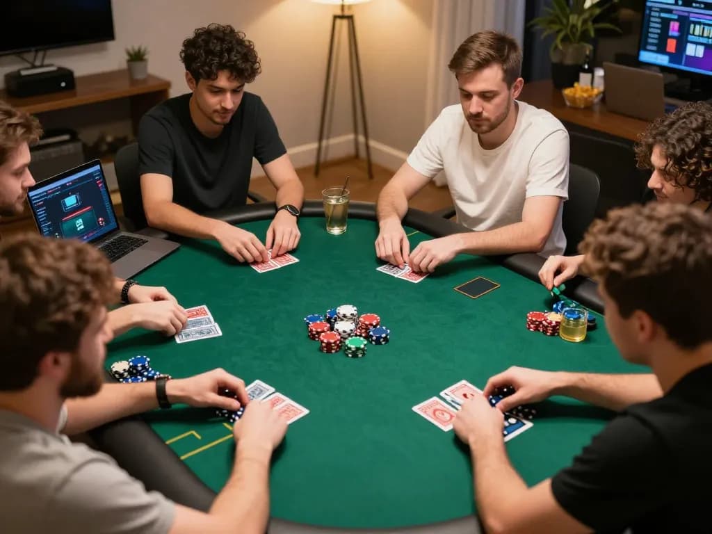 Players engaging in a thrilling game at RR99 poker tournament from home