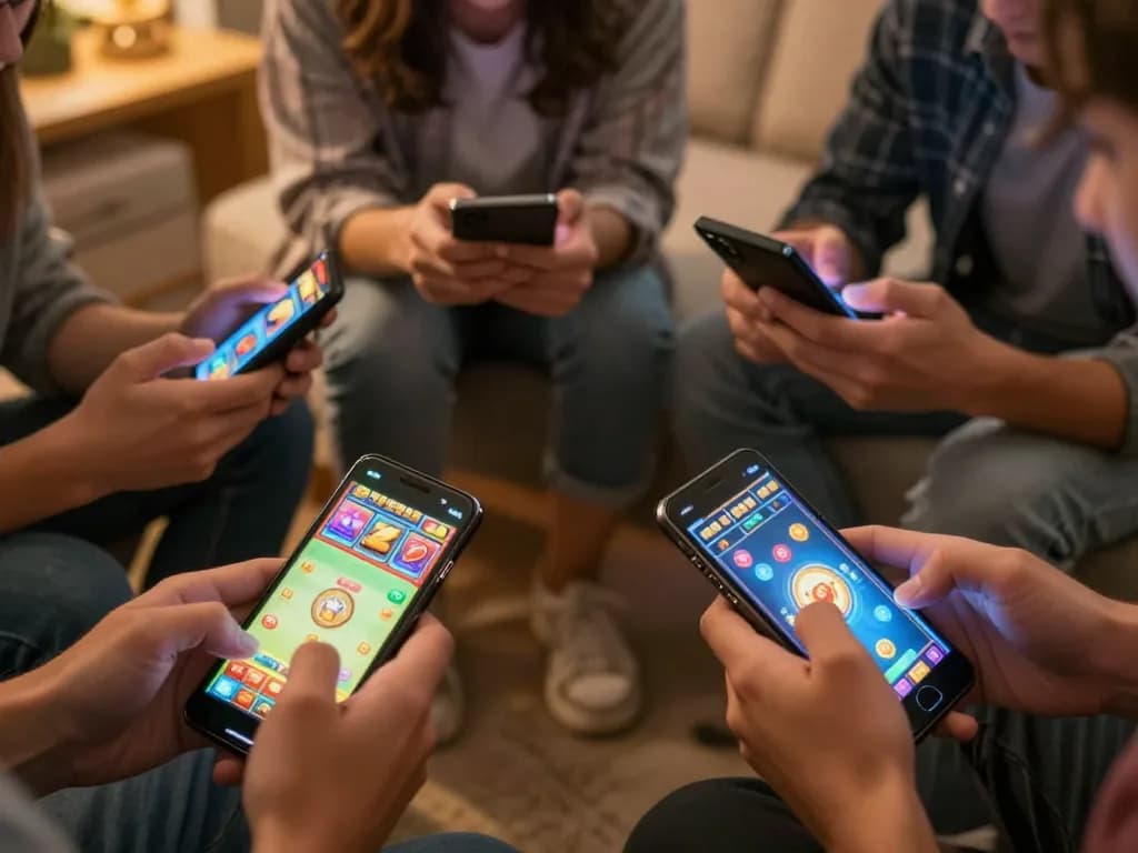 Play exciting LGOSUPER slot games on mobile devices, showcasing lively gaming scenes and player reactions.