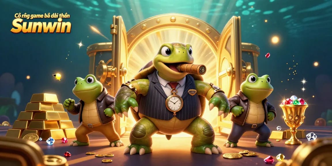 Experience the excitement of Cổng game bài đổi thưởng Sunwin with lively characters and dazzling treasures in this vibrant casino scene.