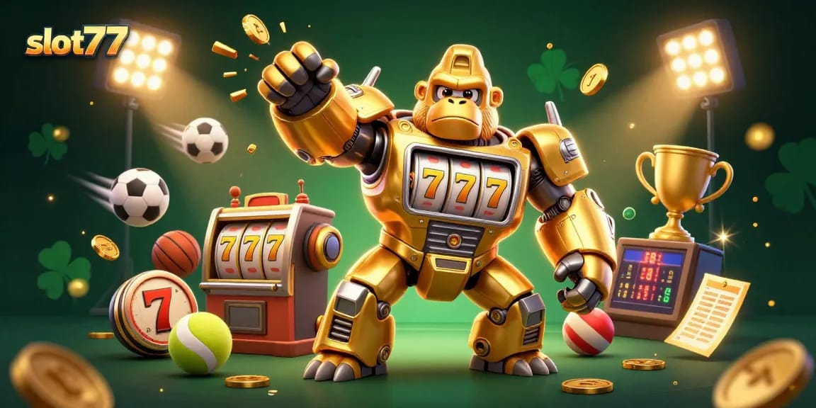 Boost your wins with slot777 in this vibrant casino-themed illustration.