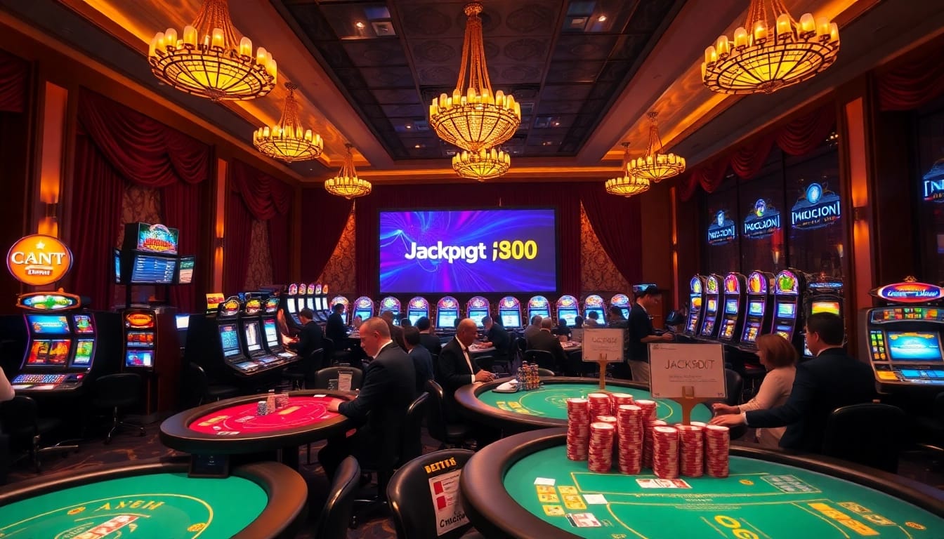 Experience the thrill at nohudoithuong with vibrant slot machines and poker tables in a luxurious casino.