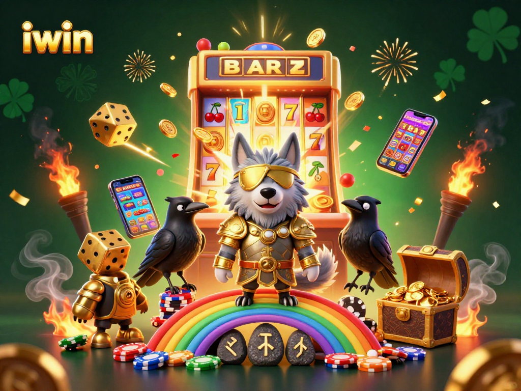 iwin showcases thrilling slot action with a Norse-inspired scene of big wins and vibrant visuals.